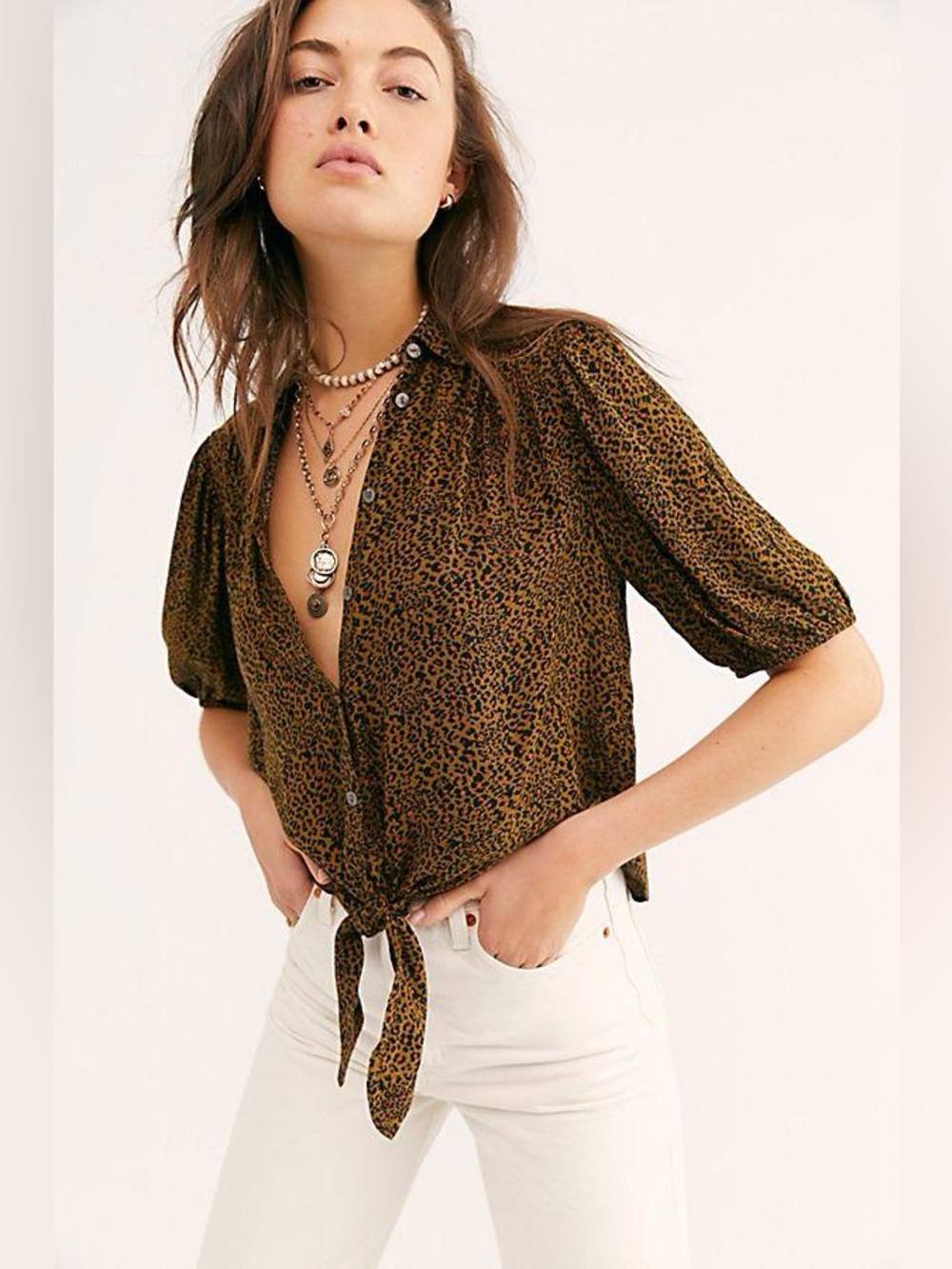 Free People Celia Printed Blouse